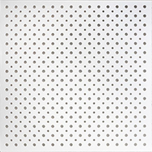 تایل گچی آکوستیک پانچ دایره ای رنگ شده(سفید)با فلیس سفید (۳۶-۱۲-۸)